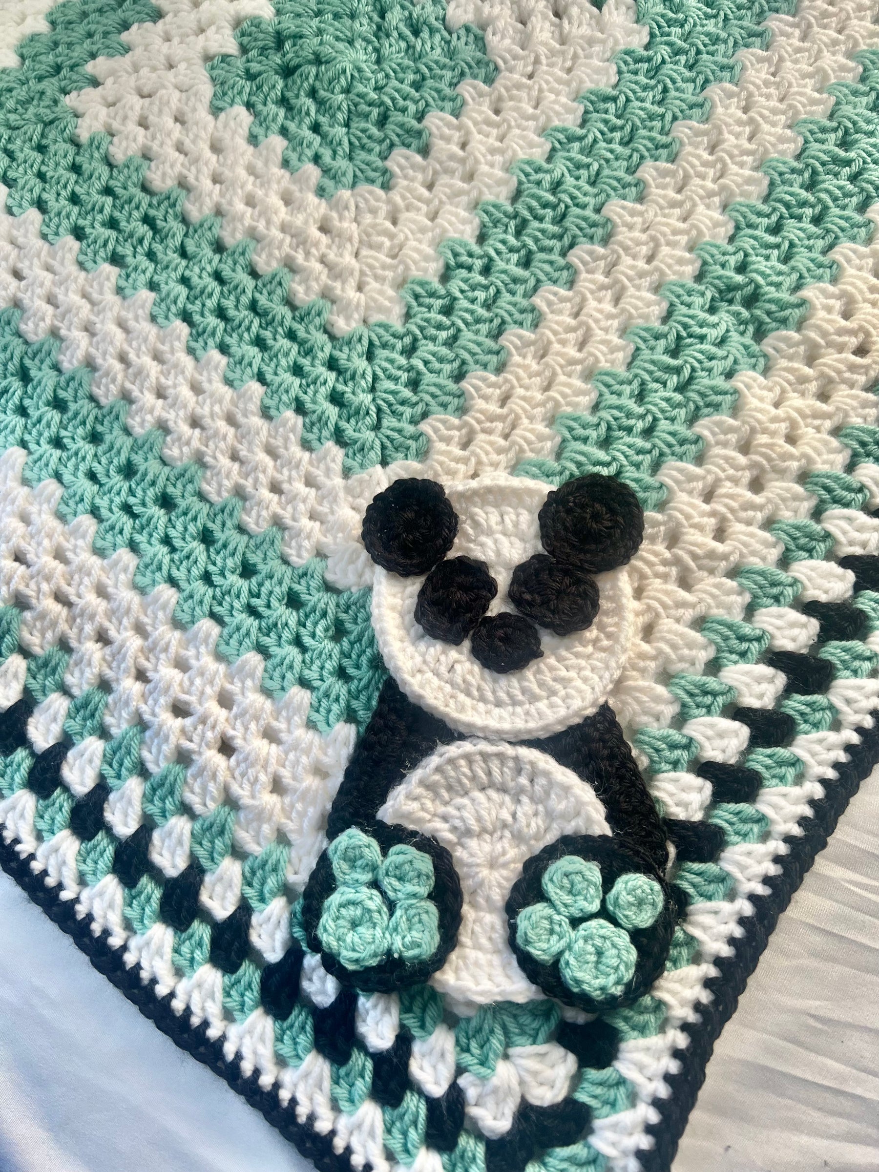 Handmade Crochet Baby Panda Blanket