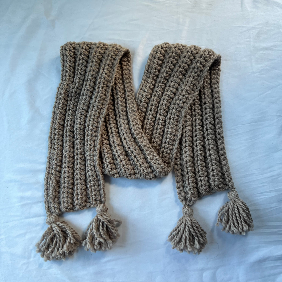 Taupe Scarf with Tassle